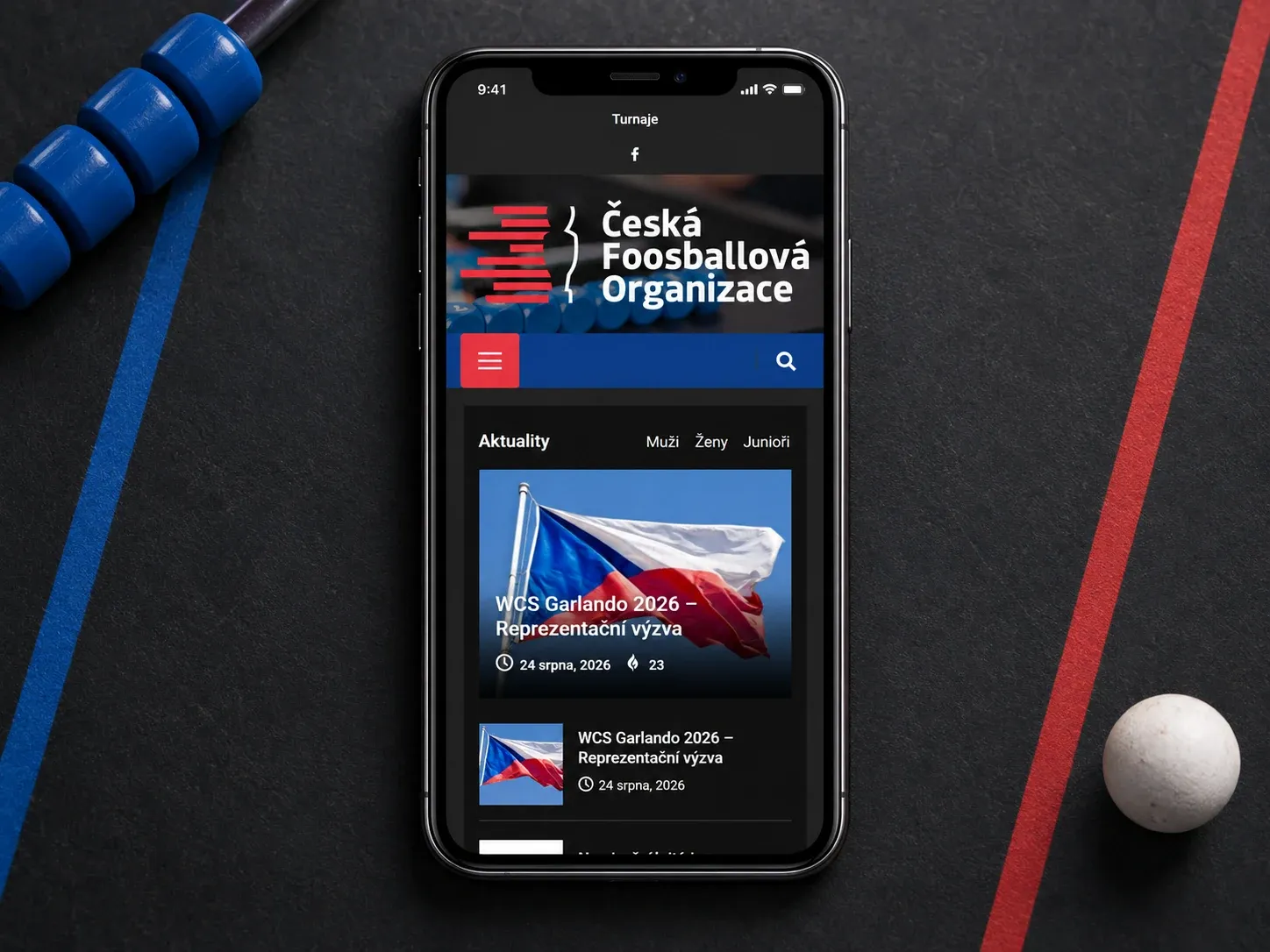 Web Česká foosballová organizace