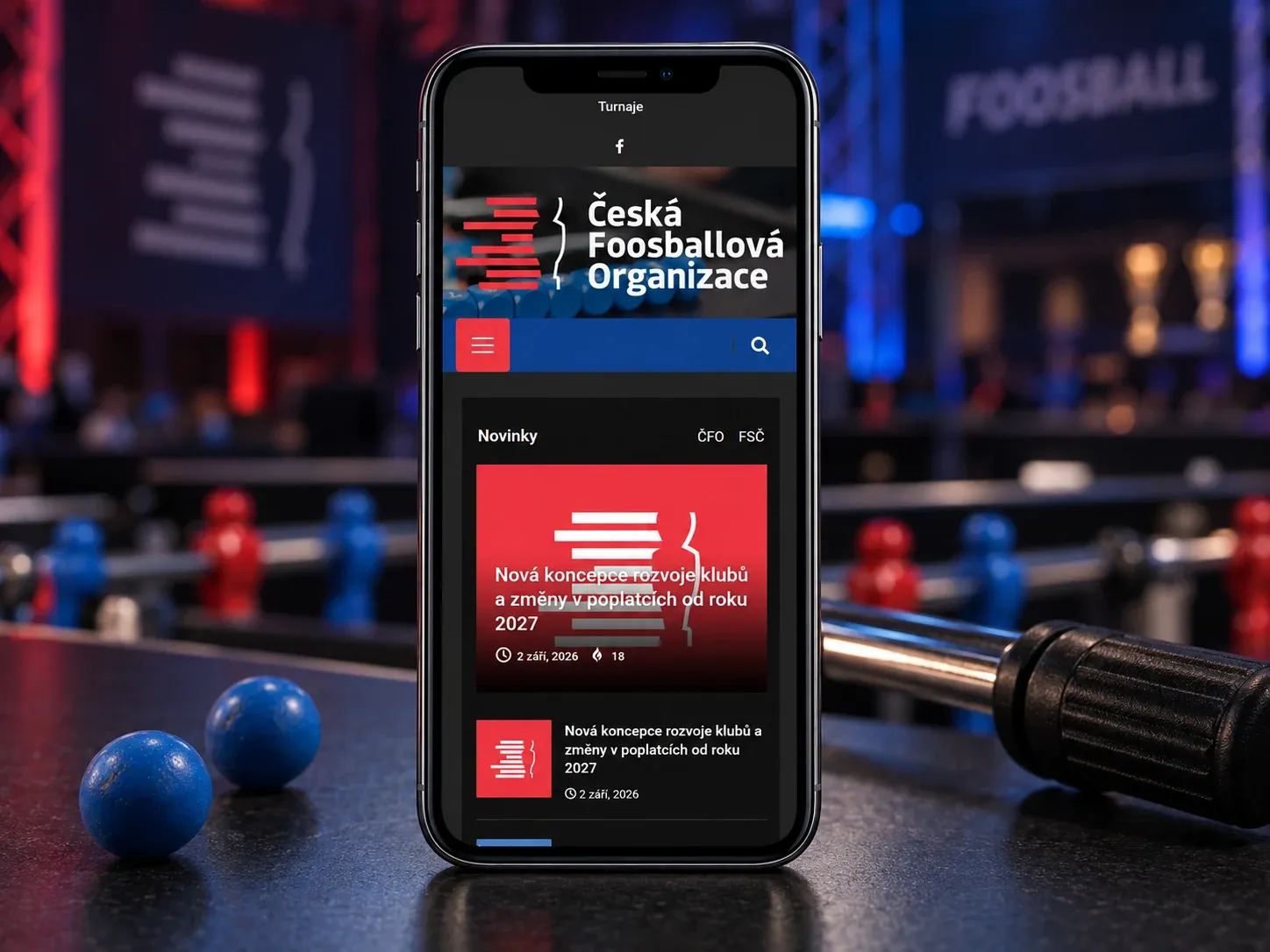 Web Česká foosballová organizace